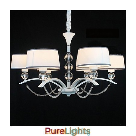 Designer Touch Decorative Modern Contemporary Crystal Chrome Fabric Chandelier