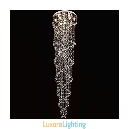Designer Touch Decorative Ceiling Chandelier Lights Pendant Light Lighting Fixtures with K9 Crystal Double Spiral D70CM H300CM