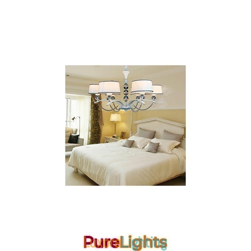 Designer Touch Decorative Modern Contemporary Crystal Chrome Fabric Chandelier