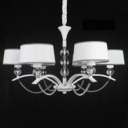 Designer Touch Decorative Modern Contemporary Crystal Chrome Fabric Chandelier