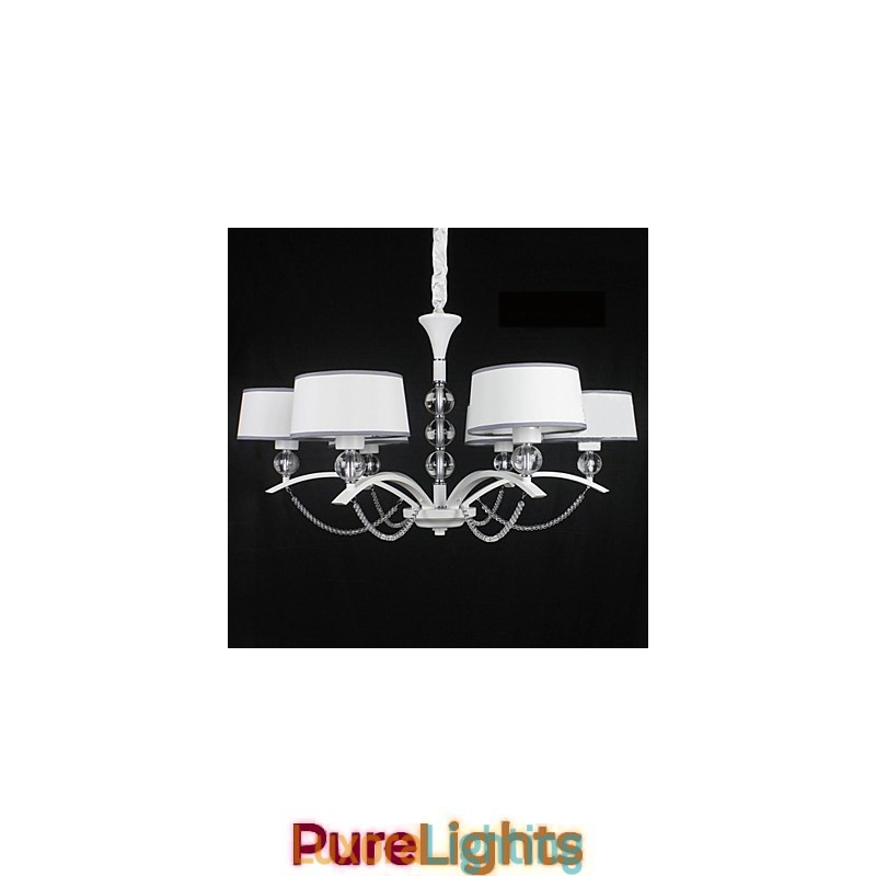 Designer Touch Decorative Modern Contemporary Crystal Chrome Fabric Chandelier