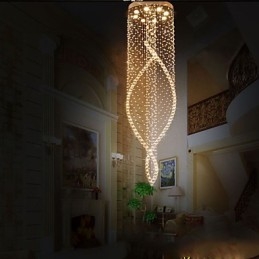 Designer Touch Decorative Crystal Chandelier Pendant Lighting Hanging Ceiling Lamps Fixtures with Clear K9 Crystal and Silver Canopy