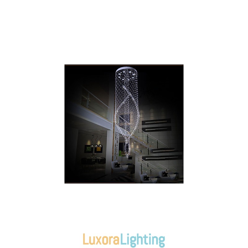 Designer Touch Decorative Crystal Chandelier Pendant Lighting Hanging Ceiling Lamps Fixtures with Clear K9 Crystal and Silver Canopy