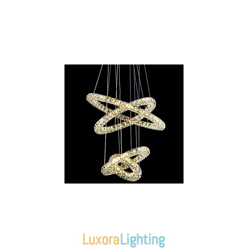 Designer Touch Decorative Crystal Ring Pendant Light Modern Ceiling Chandelier Lighting Lamp Fixtures with