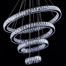 Designer Touch Decorative Crystal Pendant Light Ceiling Lamp Chandelier Lighting Fixtures with 4 Rings