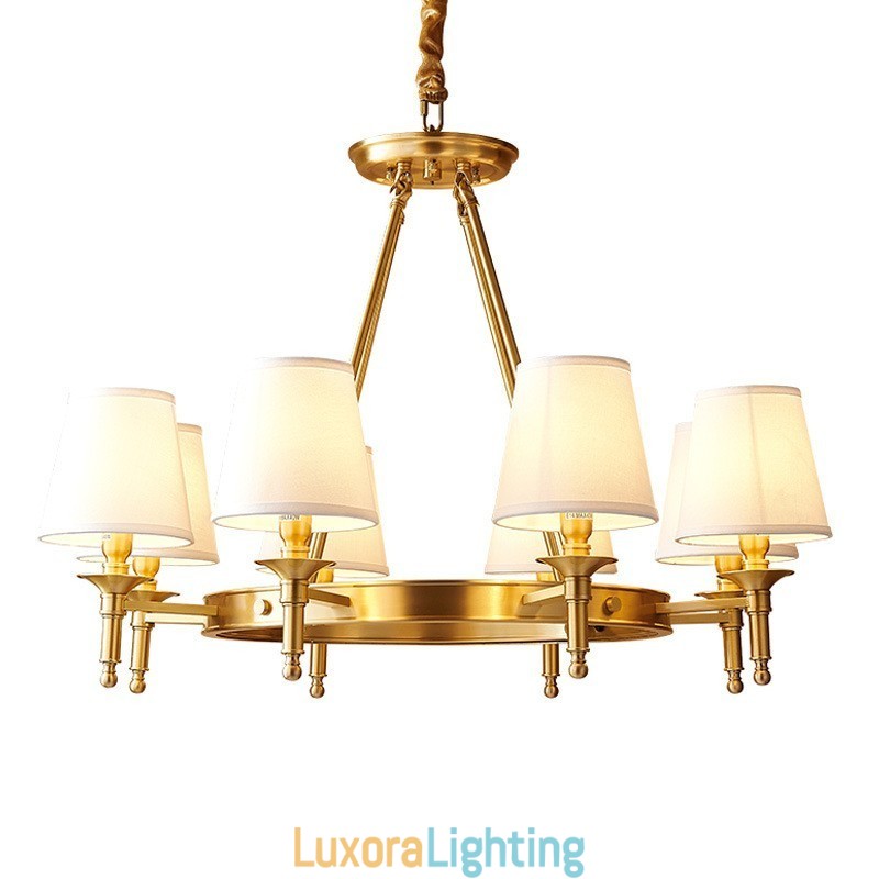 Designer Touch Decorative Pure Brass Round Chandelier Pendant Light Traditional Classic