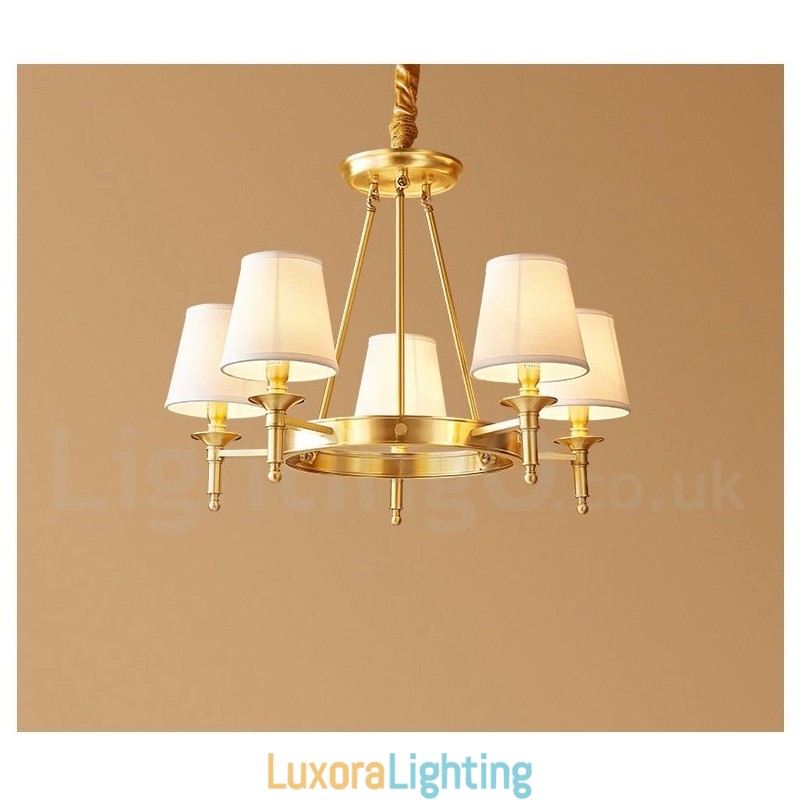 Designer Touch Decorative Pure Brass Round Chandelier Pendant Light Traditional Classic