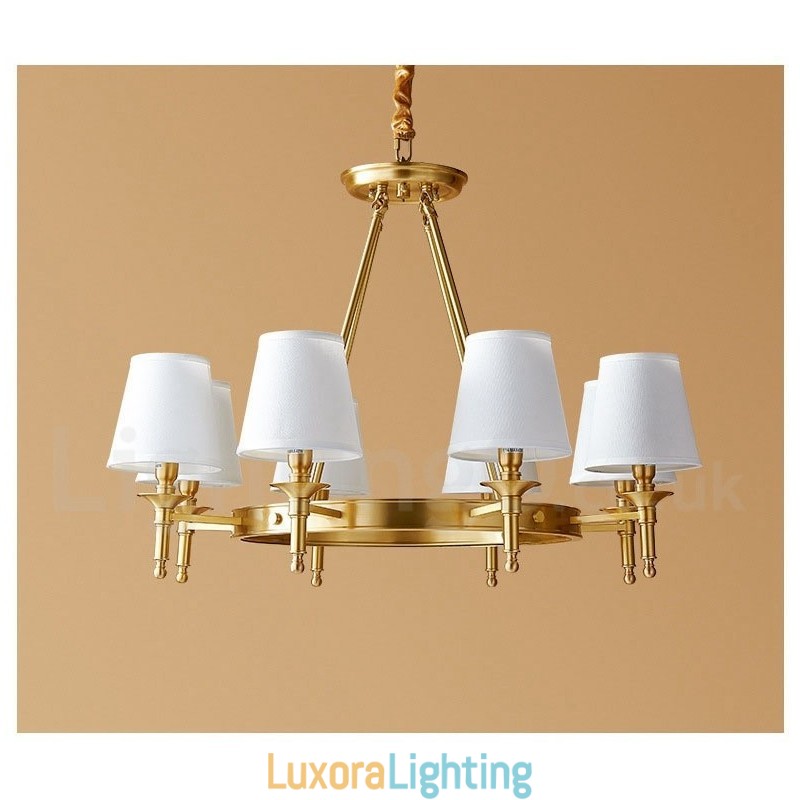Designer Touch Decorative Pure Brass Round Chandelier Pendant Light Traditional Classic