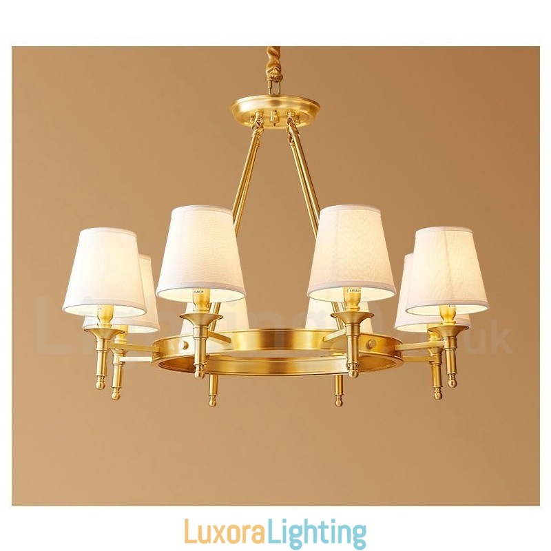 Designer Touch Decorative Pure Brass Round Chandelier Pendant Light Traditional Classic
