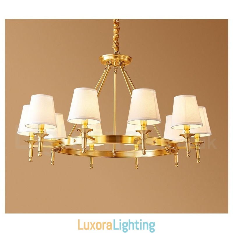 Designer Touch Decorative Pure Brass Round Chandelier Pendant Light Traditional Classic