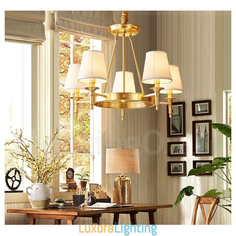 Designer Touch Decorative Pure Brass Round Chandelier Pendant Light Traditional Classic