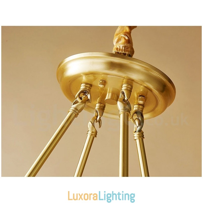 Designer Touch Decorative Pure Brass Round Chandelier Pendant Light Traditional Classic