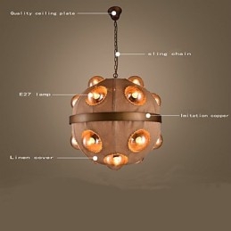 Designer Touch Decorative Country Painting Metal Chandelier Pendant LightBedroom