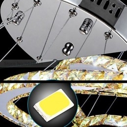 Designer Touch Decorative Pendant Lamps Ceiling Light Chandelier Lighting Round 4 Rings Large Ring Amber Crystal and Other Clear Crystal