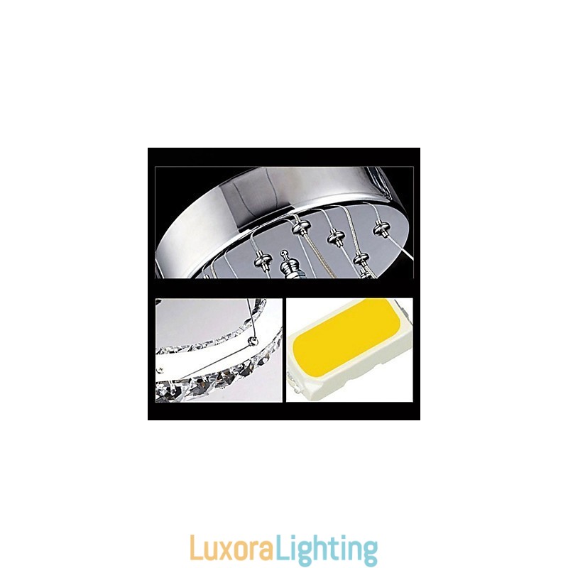 Designer Touch Decorative Pendant Lamps Ceiling Light Chandelier Lighting Round 4 Rings Large Ring Amber Crystal and Other Clear Crystal