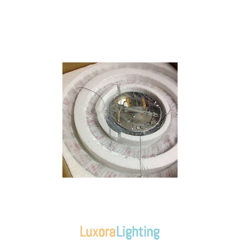 Designer Touch Decorative Pendant Lamps Ceiling Light Chandelier Lighting Round 4 Rings Large Ring Amber Crystal and Other Clear Crystal