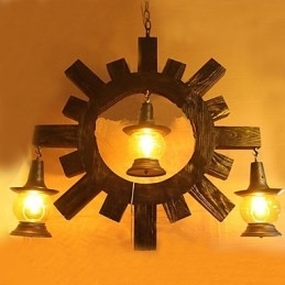 Designer Touch Decorative Antique Wood Chandelier American Country Iiving lamp lamp