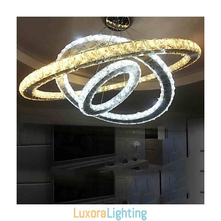 Designer Touch Decorative Crystal Ceiling Pendant Lamps Chandelier Lighting Fixtures with Warm and Cool White D406080cm