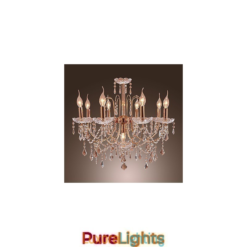 Designer Touch Decorative Elegant Crystal Chandelier with 9 Lights