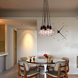 Designer Touch Decorative Modern Home 7 Head Edison Bulb Light Loft Glass Ball Pendant Light