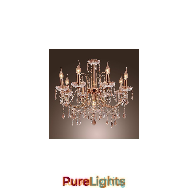 Designer Touch Decorative Elegant Crystal Chandelier with 9 Lights