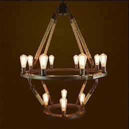 Designer Touch Decorative American Industrial Windge Hemp 12 European Retro Lamp