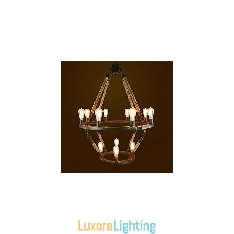 Designer Touch Decorative American Industrial Windge Hemp 12 European Retro Lamp