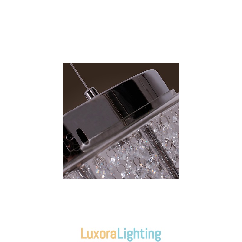 Designer Touch Decorative Artistic 6 Light Crystal Pendant Light with Glass Shade