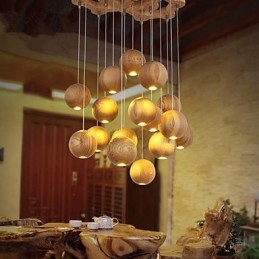 Designer Touch Decorative Pendant Lights Mini Style Lantern Wood Bamboo