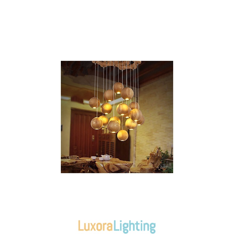 Designer Touch Decorative Pendant Lights Mini Style Lantern Wood Bamboo