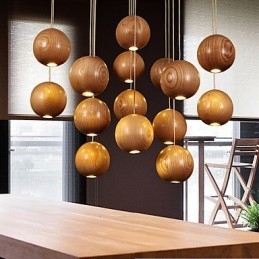 Designer Touch Decorative Pendant Lights Mini Style Lantern Wood Bamboo