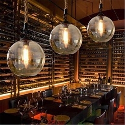 Designer Touch Decorative Loft American Rope Retro Lighting Lights Glass Pendant Light