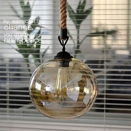 Designer Touch Decorative Loft American Rope Retro Lighting Lights Glass Pendant Light