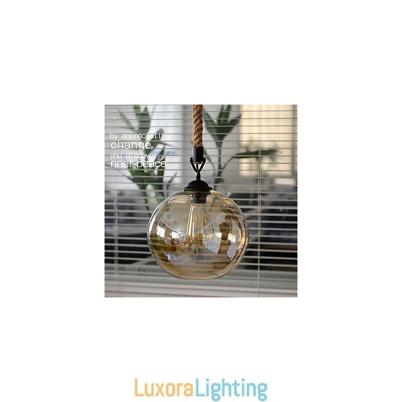 Designer Touch Decorative Loft American Rope Retro Lighting Lights Glass Pendant Light