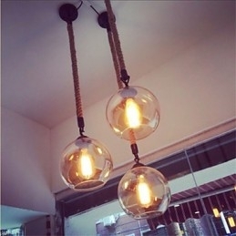 Designer Touch Decorative Loft American Rope Retro Lighting Lights Glass Pendant Light