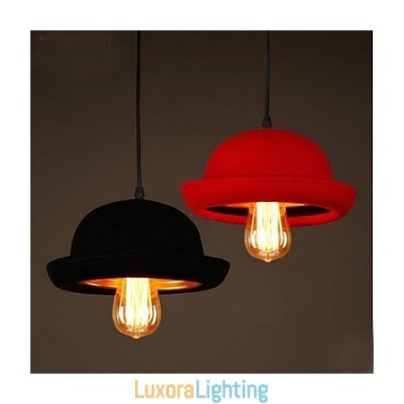 Designer Touch Decorative Hat Pendant Cafe Design Black Chandelier