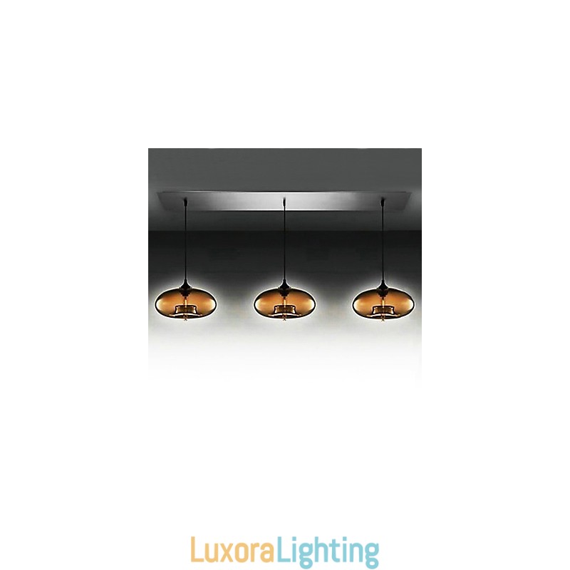 Designer Touch Decorative 3 Light Modern Glass Pendant Light in Brown Bubble Design