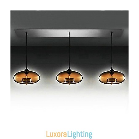 Designer Touch Decorative 3 Light Modern Glass Pendant Light in Brown Bubble Design