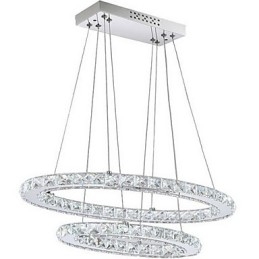 Designer Touch Decorative Modern Crystal Pendant Light with Oval Double Ring for