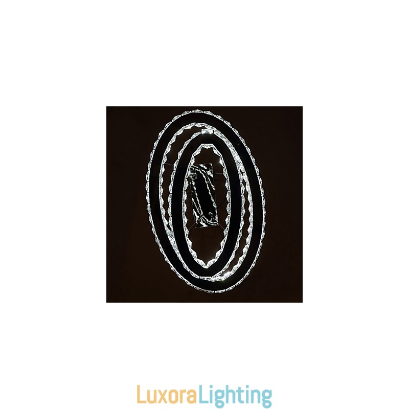Designer Touch Decorative Modern Crystal Pendant Light with Oval Double Ring for