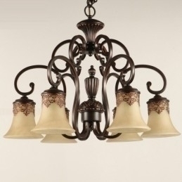 Designer Touch Decorative Chandelier Pendant Light 6 Lights Vintage Country Island Metal+Glass