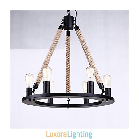Designer Touch Decorative Pendant Light 6 Lights Country Style Wrought Iron