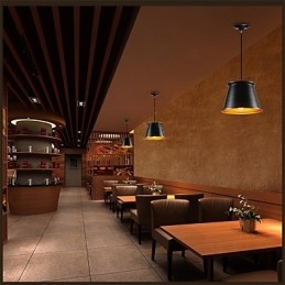 Designer Touch Decorative Classic Rustic Lodge Vintage Mini Style Painting Metal Pendant Light