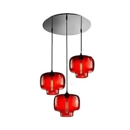 Designer Touch Decorative Modern Glass Pendant Light with 3 Lights in Transparent Bottle Design