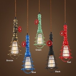 Designer Touch Decorative E26 Vintage Pendant Light Waterpipe Design Lights