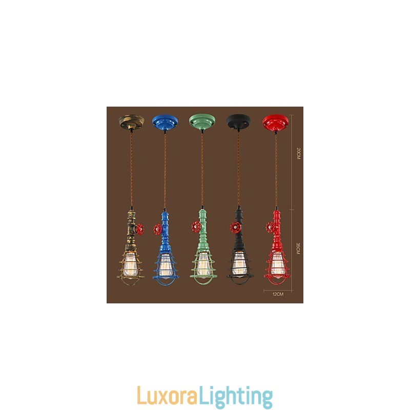 Designer Touch Decorative E26 Vintage Pendant Light Waterpipe Design Lights