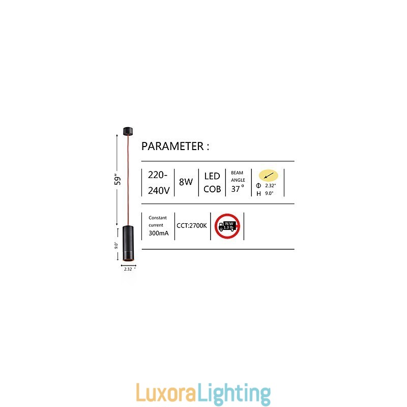 Designer Touch Decorative 1 Light Mini Pendant light Black Anodized with Aluminium