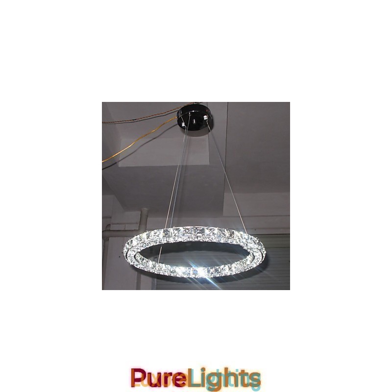 Designer Touch Decorative Crystal Pendant Lighting Modern Single D40CM Three Sides K9 Crystal Indoor Ceiling Lights Lamp Fixtures