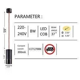 Designer Touch Decorative 1 Light Mini Pendant light Black Anodized with Aluminium