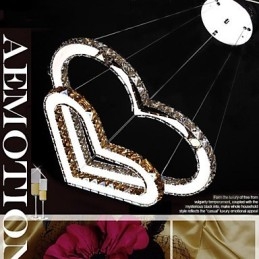 Designer Touch Decorative Pendant Lighting Chandelier Light Transparent OR Amber K9 Crystal Double Heart shaped Ceiling Lamps Lights